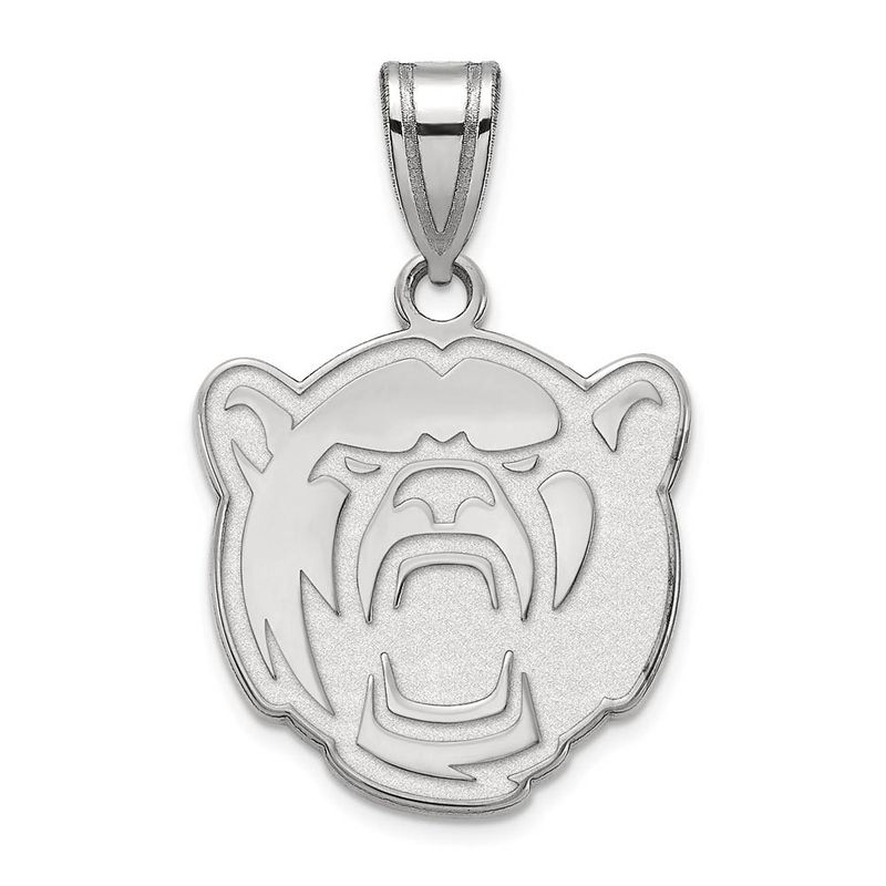 10k White Gold Baylor U Medium Bears Pendant